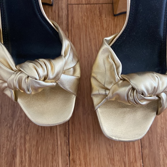 ASOS Knotted Gold Platform Sandal - Picture 4 of 8